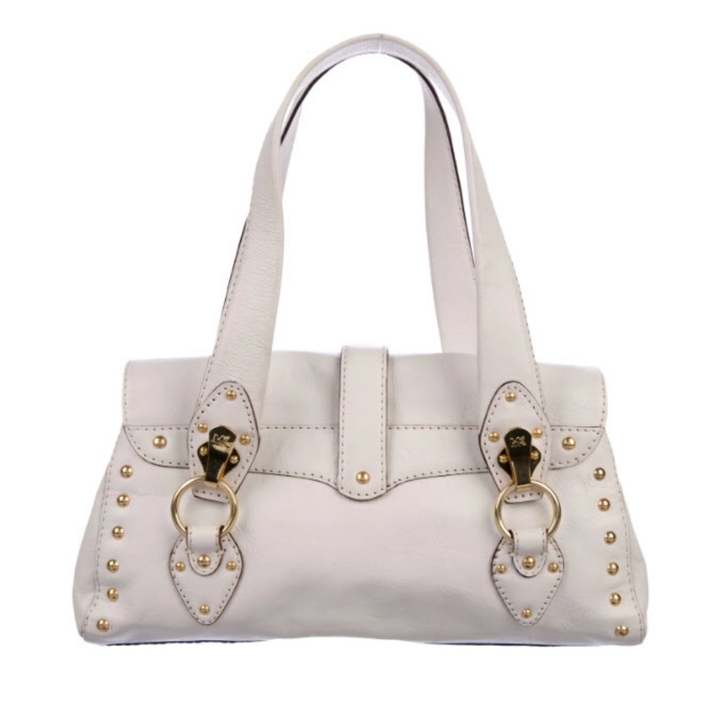 Michael Kors Cream Leather Studded Buckle Bag - Picture 3 of 5